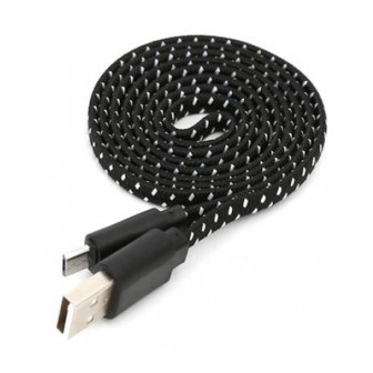 ΥΦΑΣΜΑΤΙΝΟ ( FABRIC BRAIDED ) MICRO USB TO USB ΚΑΛΩΔΙΟ 1M ΜΑΥΡΟ ΛΕΥΚΟ